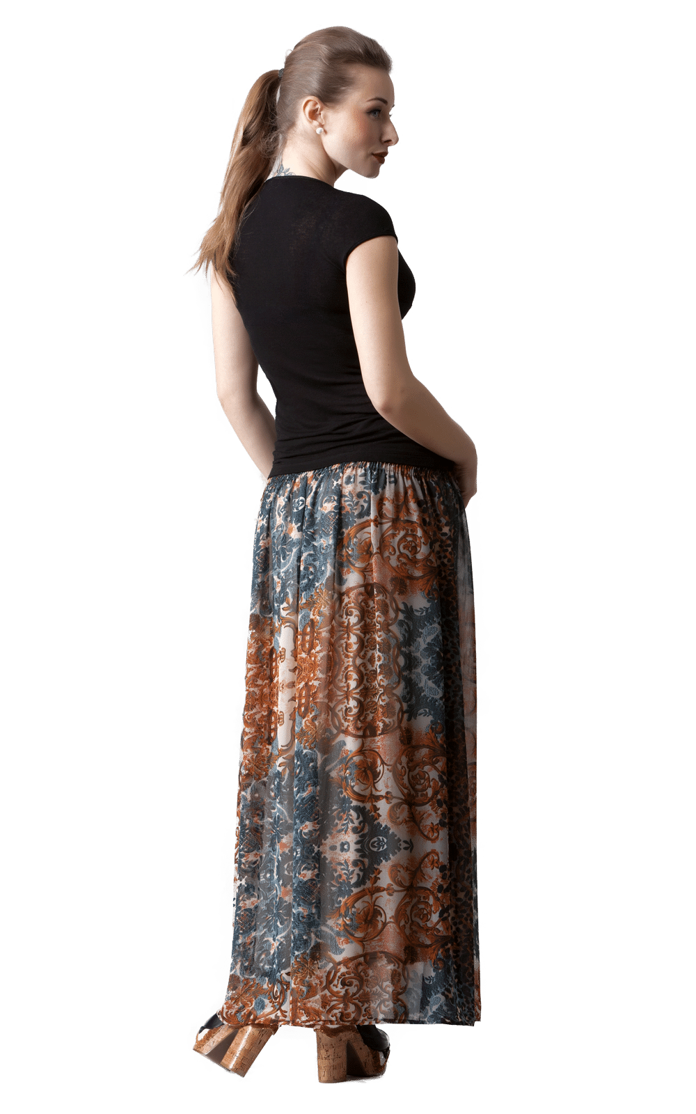 VAKARKLEITA AR sudraba svītraina Magnolica