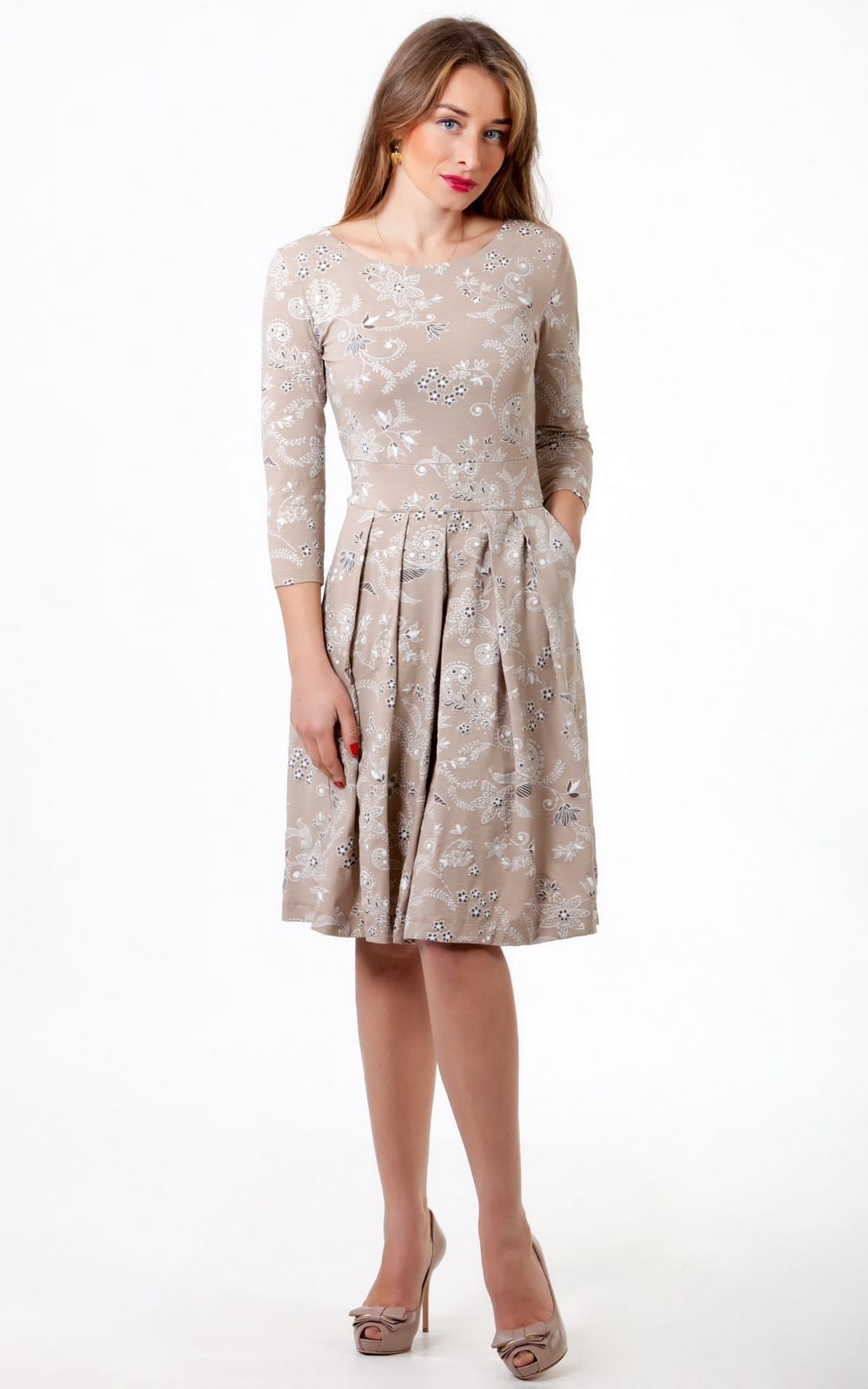 IKDIENAS ĒRTA,kokvilna KLEITA ZILĀ KRĀSĀ Magnolica