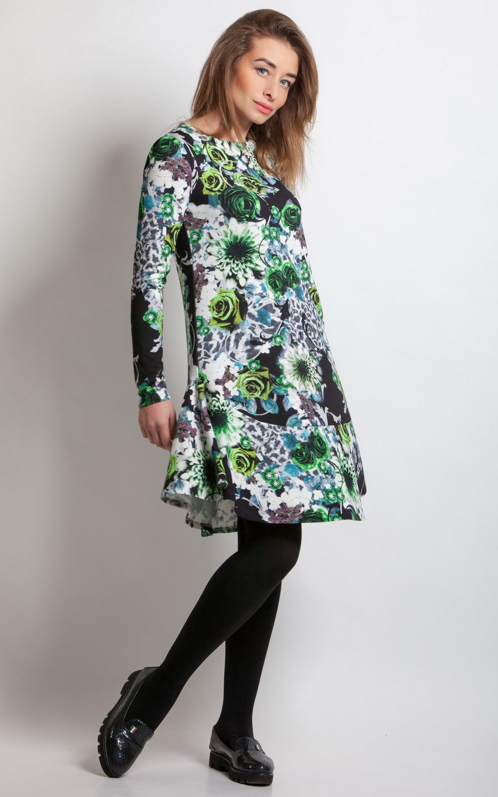 HALATS NO VAFEĻU AUDUMA AR KAPUCI UN JOSTU,ZILNI PELĒKA KRĀSA Magnolica