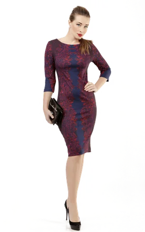 MIDI KLEITA AR KABATĀM ZILĀ KRĀSĀ Magnolica